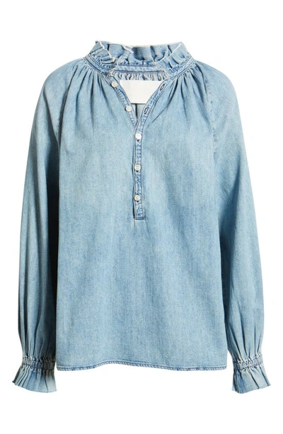 Citizens Of Humanity Iris High-neck Denim Top In Blue