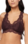 Fleur't Belle Époque Lace T-back Bralette In Cocoa