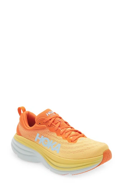 Hoka Bondi 8 Running Shoe In Fiesta / Amber Yellow