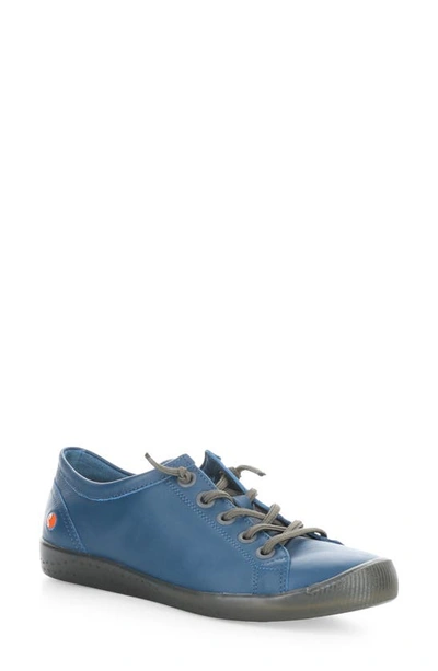Softinos By Fly London Isla Distressed Sneaker In 039 Blue Denim Smooth Leather
