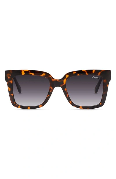Quay Icy 51mm Gradient Square Sunglasses In Tortoise / Smoke