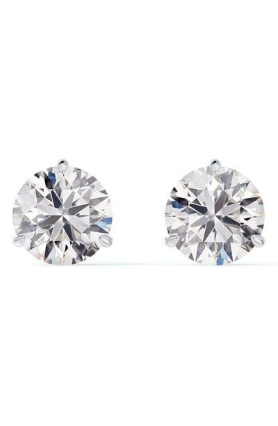 De Beers Forevermark Classic Three-prong Diamond Earrings In White