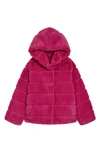 Apparis Unisex Goldie Pink Faux Fur Hooded Jacket - Little Kid, Big Kid In Confetti Pink