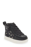 Billy Footwear Kids' Classic High Top Sneaker In Black Daisy