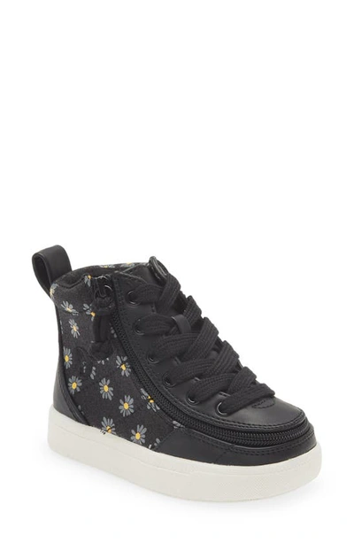 Billy Footwear Kids' Classic High Top Sneaker In Black Daisy