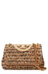 Tory Burch Fleming Soft Raffia Convertible Shoulder Bag In Multi