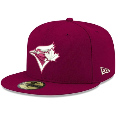 New Era Cardinal Toronto Blue Jays White Logo 59fifty Fitted Hat
