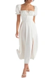 House Of Cb Tallulah Puff Sleeve Midi Dress In White