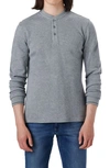 Bugatchi Regular Fit Long Sleeve Waffle Knit Henley In Cement