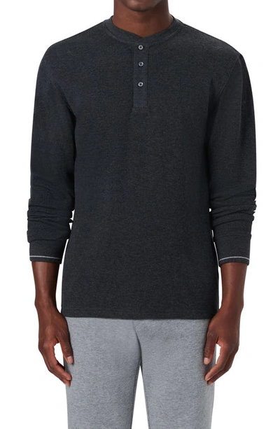Bugatchi Regular Fit Long Sleeve Waffle Knit Henley In Graphite