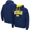 Colosseum Men's Michigan Wolverines Arch Logo 3.0 Pullover Hoodie In Navy