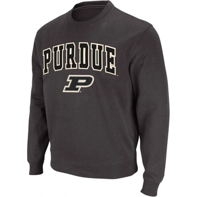 Colosseum Men's Charcoal Purdue Boilermakers Arch Logo Crew Neck Sweatshirt