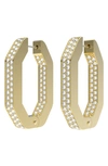 Swarovski Dextera Pavé Crystal Geometric Hoop Earrings In Gold