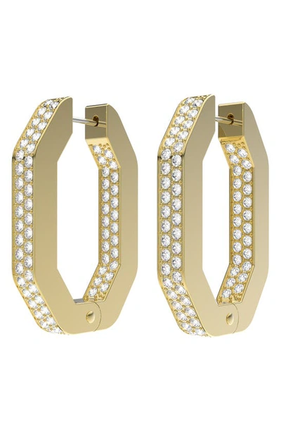 Swarovski Dextera Pavé Crystal Geometric Hoop Earrings In Gold