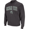 COLOSSEUM COLOSSEUM CHARCOAL MICHIGAN STATE SPARTANS ARCH & LOGO CREW NECK SWEATSHIRT