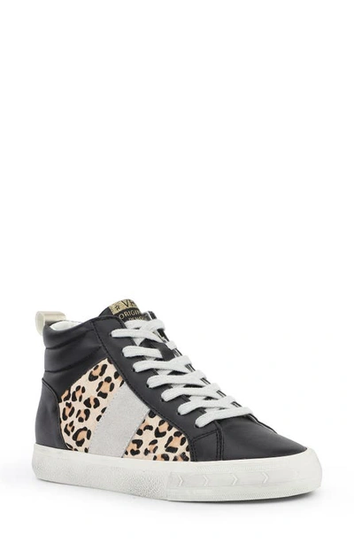 Vintage Havana Dedra High Top Sneaker In Black/ Leopard Multi