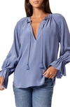 Joie Cecarina Long Sleeve Silk Top In Blue In Bijou_blue