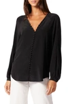 Joie Shariana Silk Georgette Blouse In Caviar