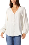 Joie Shariana Silk Button-front Blouse In Porcelain