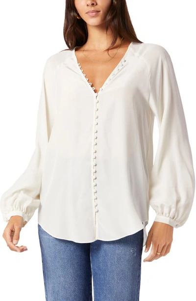 Joie Shariana Silk Button-front Blouse In Porcelain