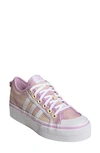 Adidas Originals Nizza Platform Sneaker In White/purple/orange