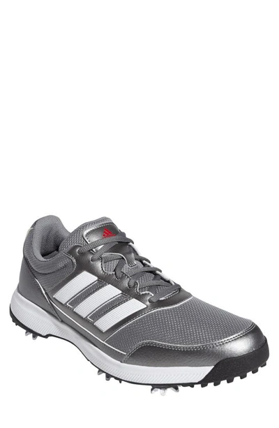 Adidas Originals Tech Response 2.0 Golf Shoe In Iron/ White/ Scarlet