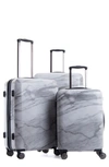 CALPAK ASTYLL 3-PIECE MARBLED LUGGAGE SET,LAT3000-MILK-MARBLE