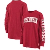 Pressbox Heathered Red Wisconsin Badgers Two-hit Canyon Long Sleeve T-shirt In Red