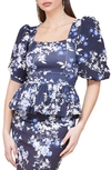 MARCIANO ALEXIS FLORAL PEPLUM BLOUSE