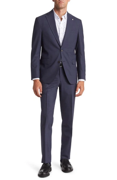 Jack Victor Dean Soft Constructed Stretch Wool Suit In Blue Grey