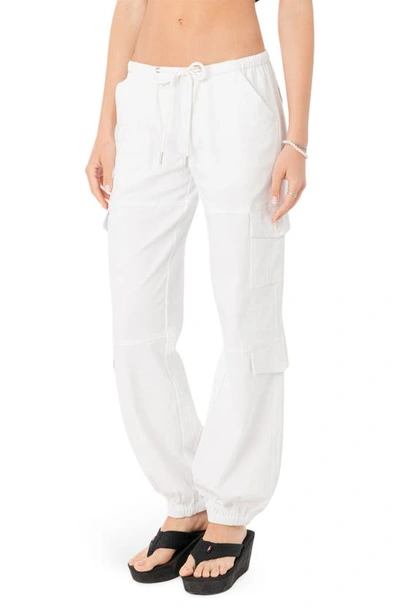 Edikted Denver Relaxed Cargo Pants In White