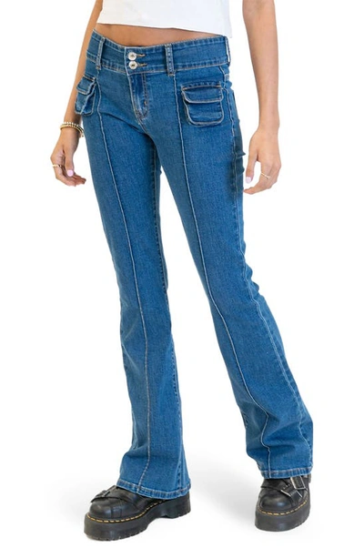 Edikted Harriot Flare Jeans In Blue