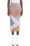 Stella Mccartney Women's Stella By Stella 3d Stripes Wool Midi Skirt In 8491 Multicolor