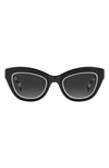 Carolina Herrera 51mm Gradient Cat Eye Sunglasses In Black