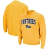 Colosseum Men's Gold Pitt Panthers Arch Logo Sweatshirt In Gold