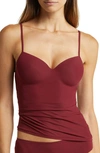 Hanro Allure Built-in Bra Camisole In 2990 - Dark Burgundy