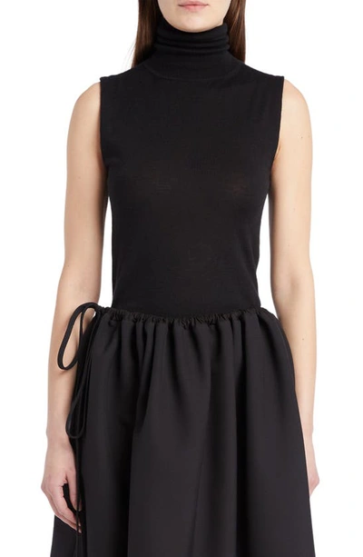 The Row Aso Ribbed-knit Cashmere Sleeveless Sweater In Black