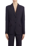 Jil Sander Nylon-blend Gabardine Suit Jacket In Navy