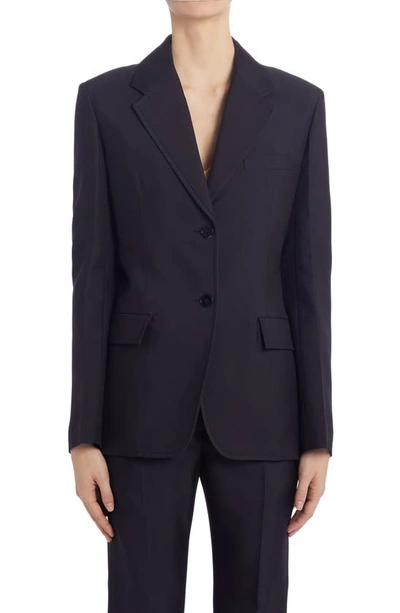 Jil Sander Nylon-blend Gabardine Suit Jacket In Brown