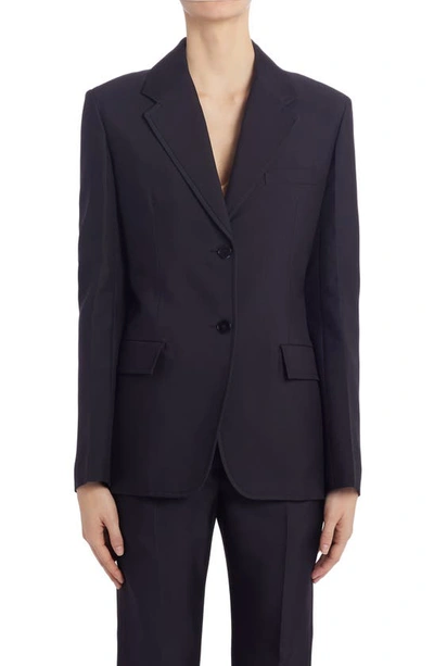 Jil Sander Nylon-blend Gabardine Suit Jacket In Navy