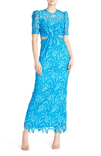 ml Monique Lhuillier Lace Maxi Dress In London Topaz