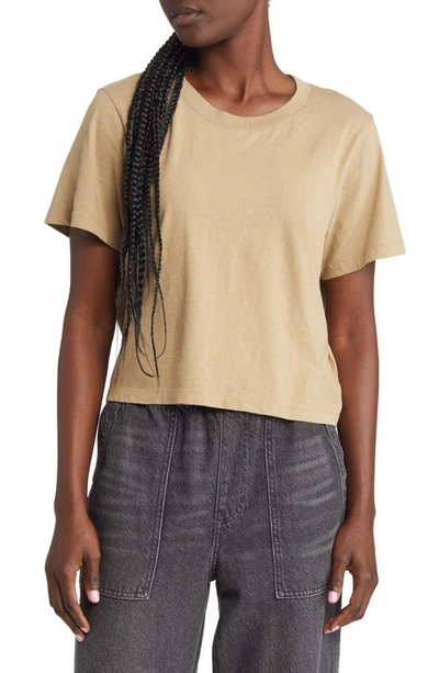 Madewell Bella Softfade Cotton Crop T-shirt In Drill Khaki