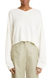 Loulou Studio Emsalo Cashmere V-neck Sweater In Ivory