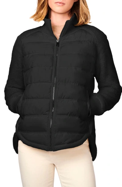 Bernardo Mixed Media Puffer Jacket In Black