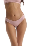 Commando Soft Rib Logo Tape Thong In Rose