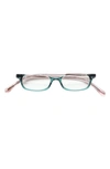 Eyebobs What Inheritance 47mm Rectangular Reading Glasses In Green/ Blush/ Clear
