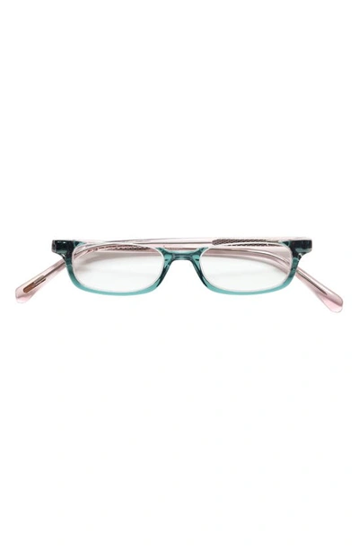 Eyebobs What Inheritance 47mm Rectangular Reading Glasses In Green/ Blush/ Clear