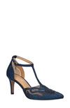 J. Reneé Lisha Rhinestone Pointed Toe Pump In Navy