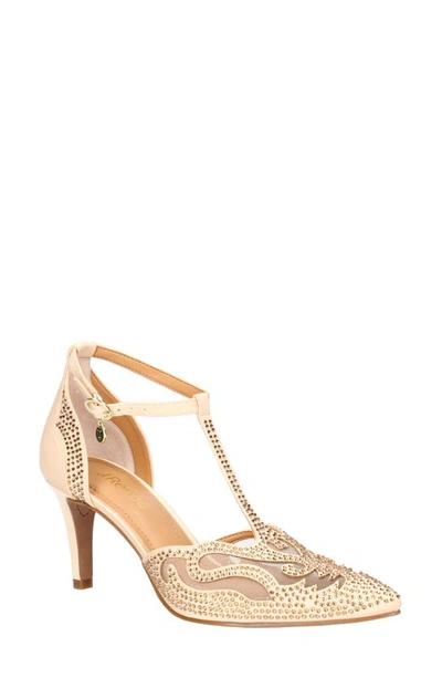 J. Reneé Lisha Rhinestone Pointed Toe Pump In Beige