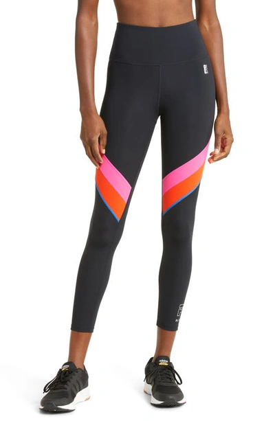 P.e Nation Rewind Panel-detail Recycled-nylon Blend Stretch Leggings In Black